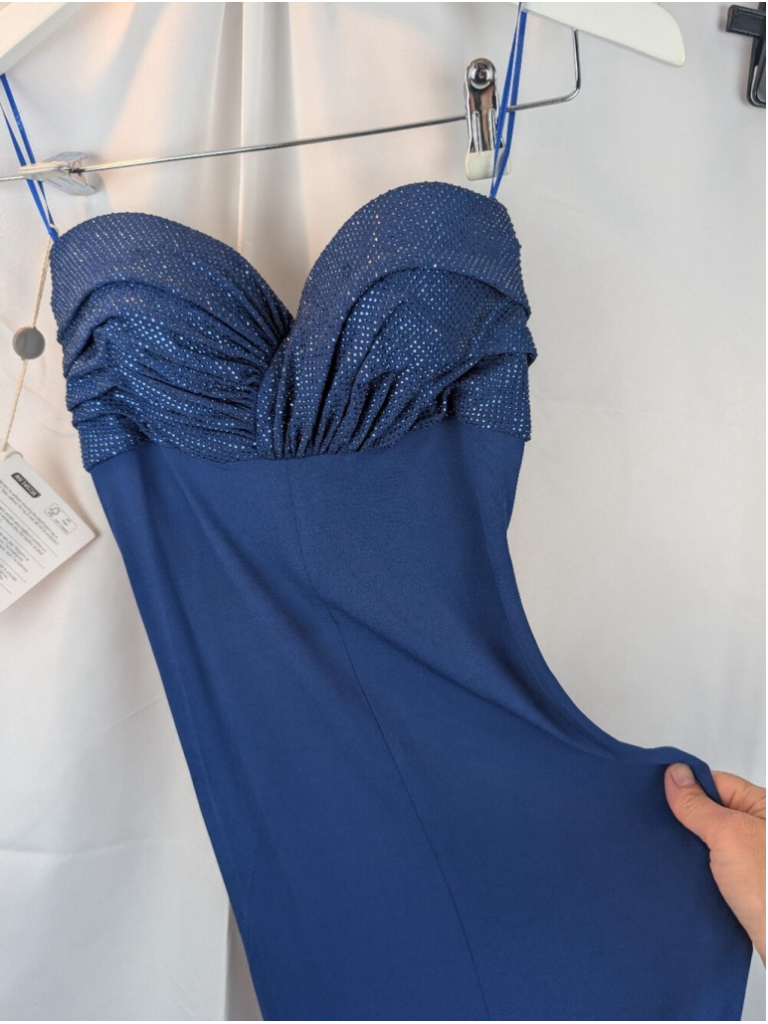 Alexandre Vauthier Strapless Crystal-Embellished Stretch-Jersey Gown In Blue — image 6 of 8